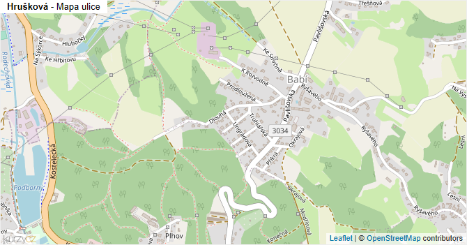 Hrušková - mapa ulice