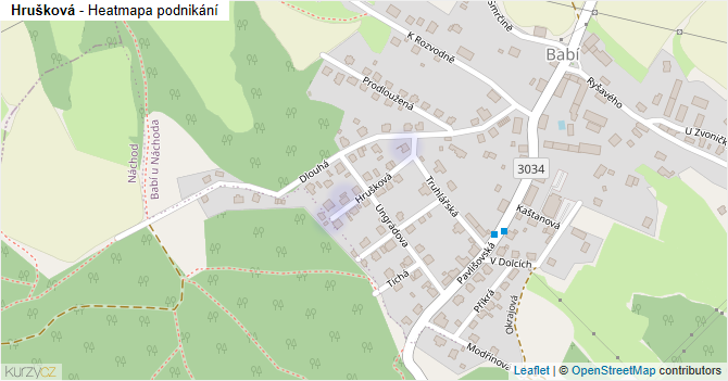 Hrušková - mapa podnikání