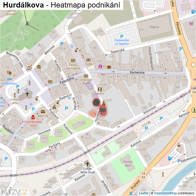 Mapa Hurdálkova - Firmy v ulici.