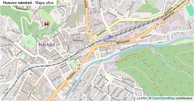 Husovo náměstí - mapa ulice