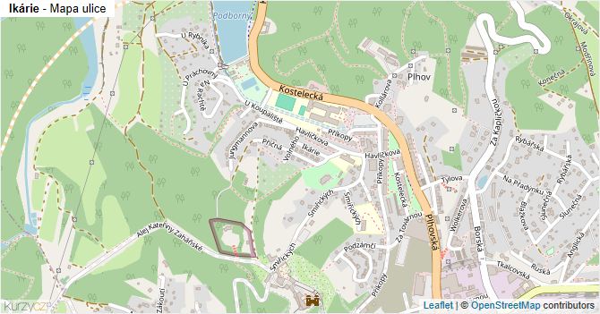 Ikárie - mapa ulice
