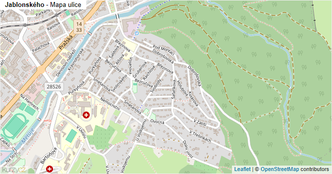 Jablonského - mapa ulice