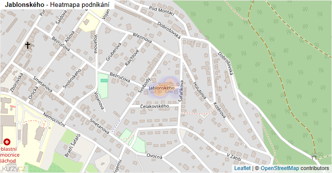 Jablonského - mapa podnikání