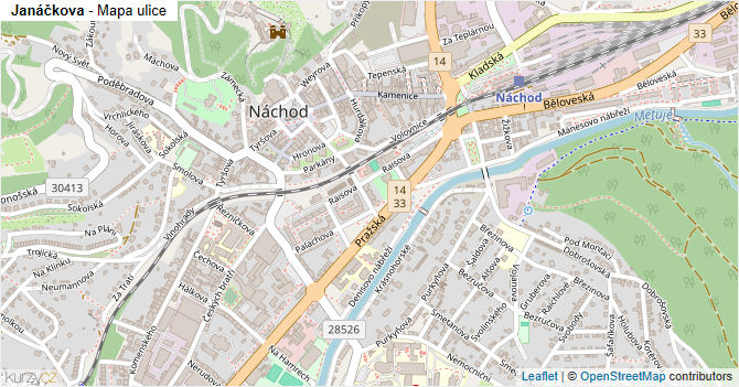 Janáčkova - mapa ulice