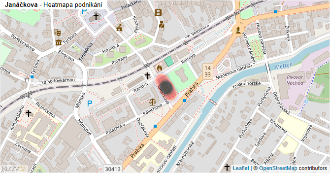 Janáčkova - mapa podnikání