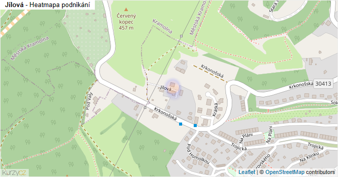 Jílová - mapa podnikání