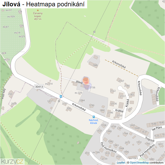 Mapa Jílová - Firmy v ulici.