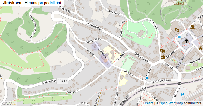 Jiráskova - mapa podnikání