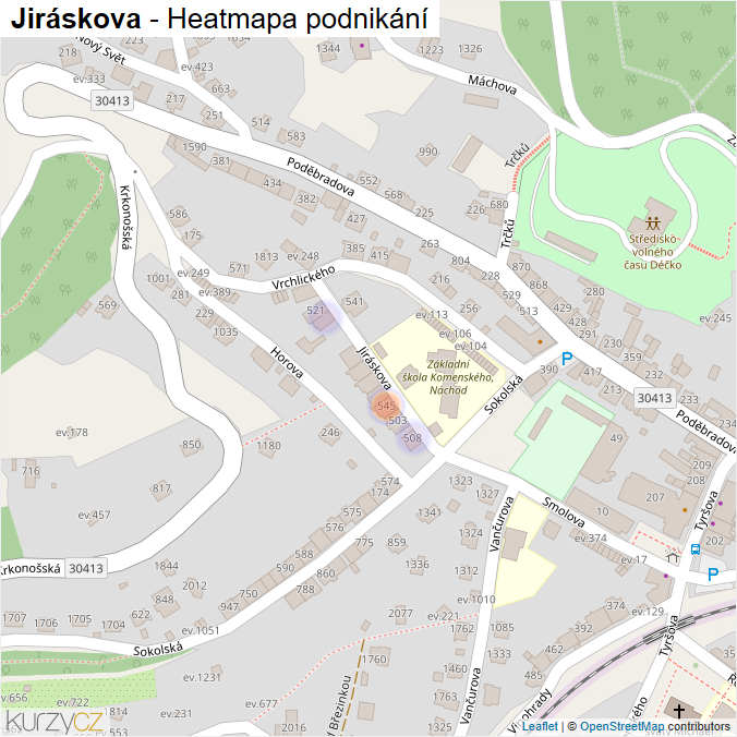 Mapa Jiráskova - Firmy v ulici.