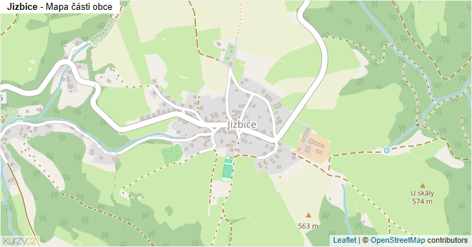 Jizbice - mapa části obce