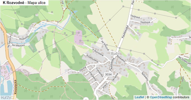 K Rozvodně - mapa ulice