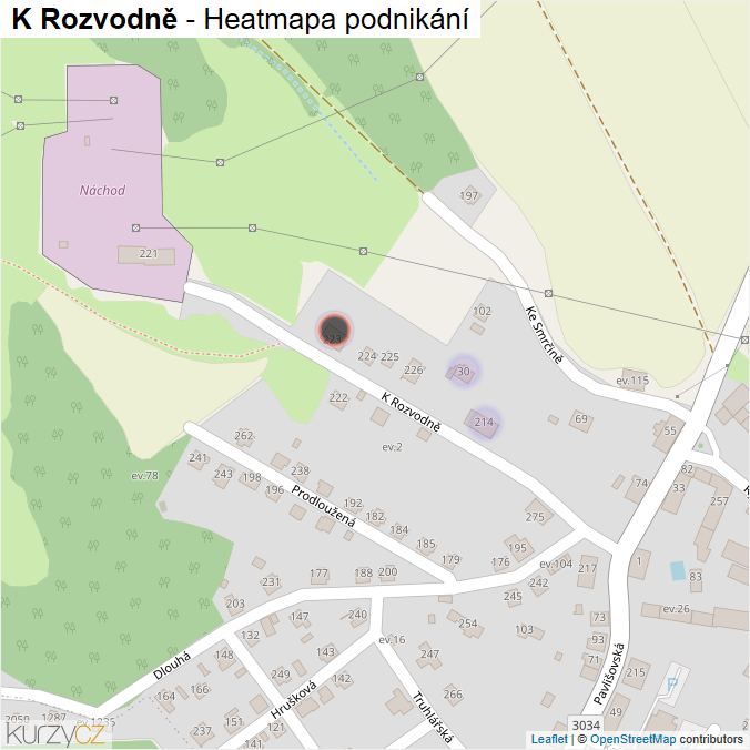Mapa K Rozvodně - Firmy v ulici.