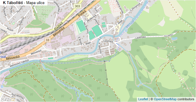 K Tábořišti - mapa ulice