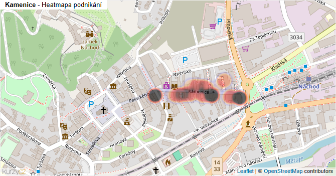 Kamenice - mapa podnikání