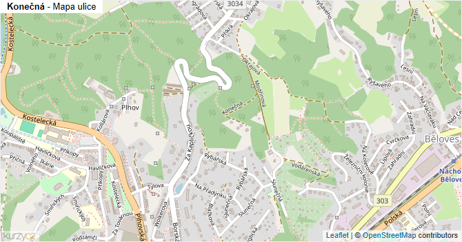 Konečná - mapa ulice