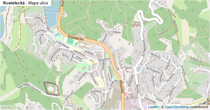 Kostelecká - mapa ulice