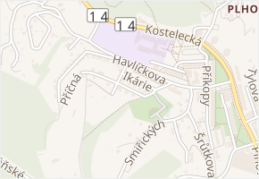 Krapkova v obci Náchod - mapa ulice