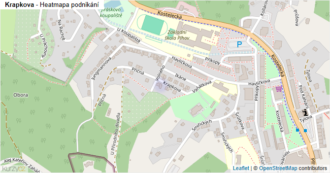 Krapkova - mapa podnikání