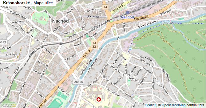 Krásnohorské - mapa ulice
