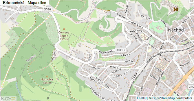 Krkonošská - mapa ulice