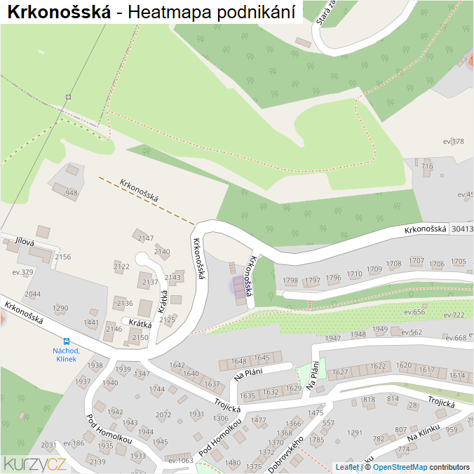 Mapa Krkonošská - Firmy v ulici.