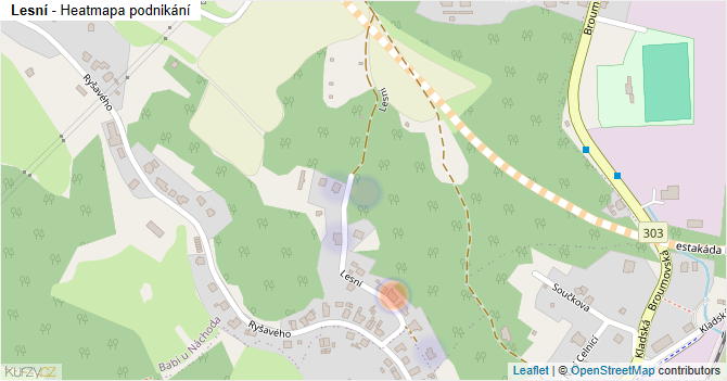 Lesní - mapa podnikání