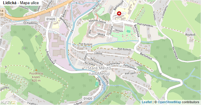 Lidická - mapa ulice