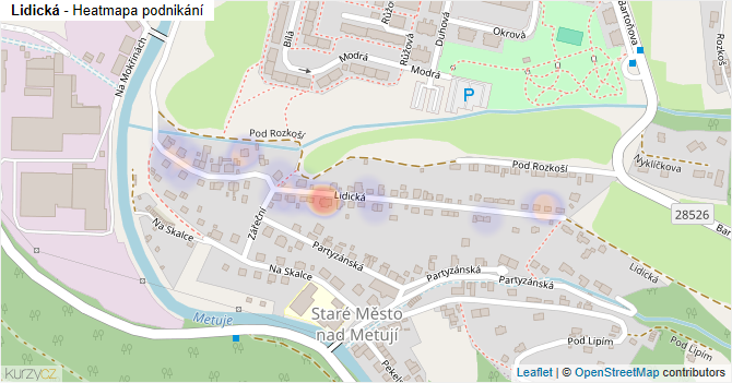 Lidická - mapa podnikání