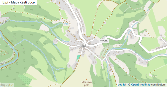 Lipí - mapa části obce