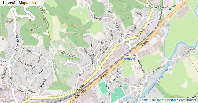 Lípová - mapa ulice