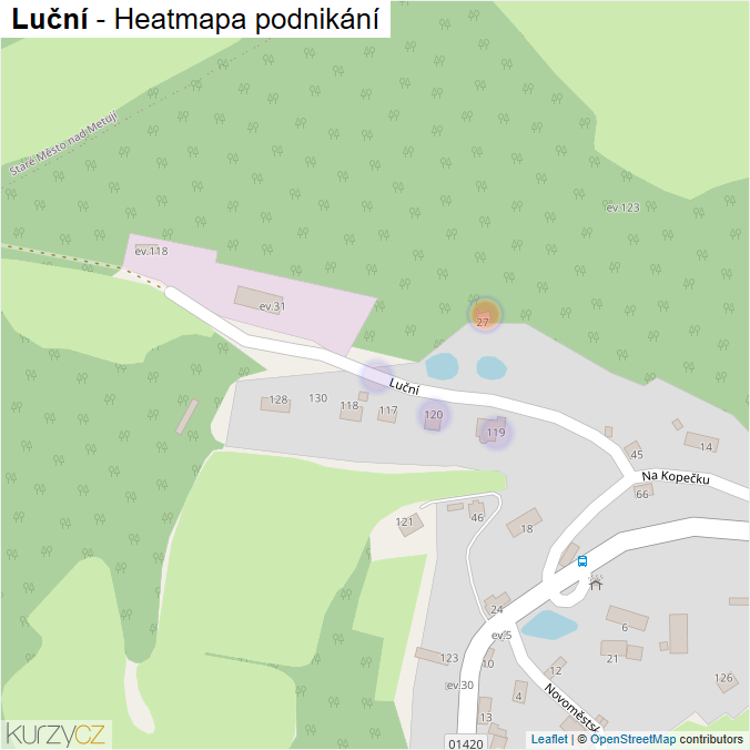 Mapa Luční - Firmy v ulici.