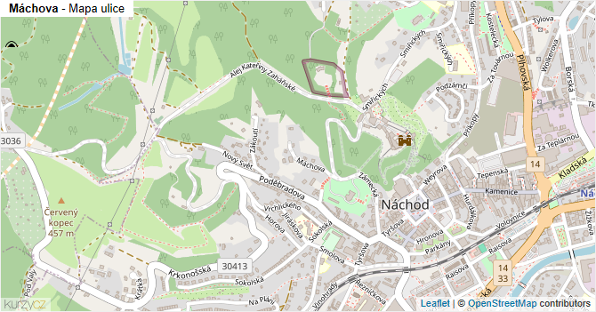 Máchova - mapa ulice
