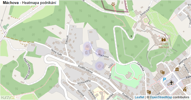 Máchova - mapa podnikání