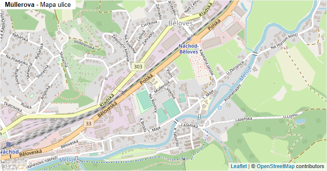 Müllerova - mapa ulice