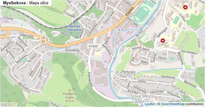 Myslbekova - mapa ulice