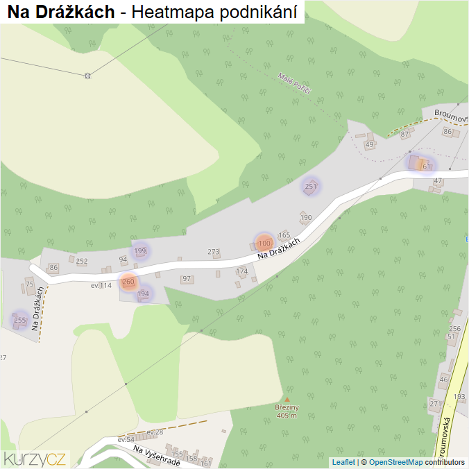 Mapa Na Drážkách - Firmy v ulici.