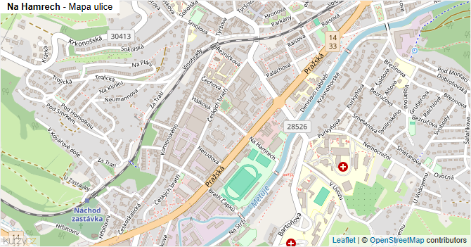 Na Hamrech - mapa ulice