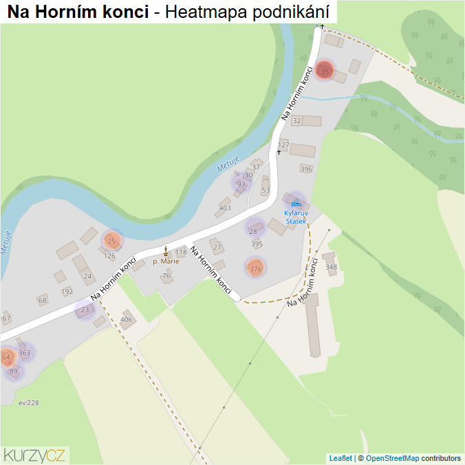 Mapa Na Horním konci - Firmy v ulici.