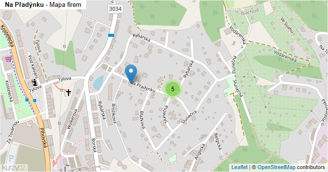 Na Přadýnku - mapa firem