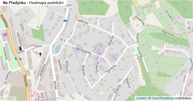 Na Přadýnku - mapa podnikání