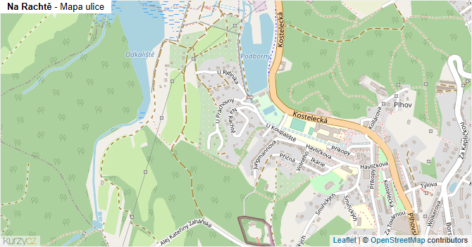Na Rachtě - mapa ulice