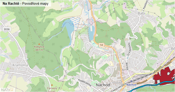 Na Rachtě - záplavové mapy stoleté vody