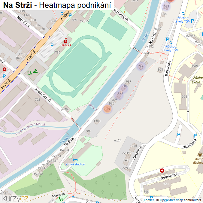 Mapa Na Strži - Firmy v ulici.