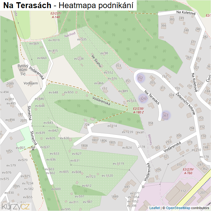 Mapa Na Terasách - Firmy v ulici.