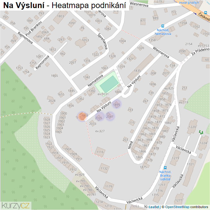 Mapa Na Výsluní - Firmy v ulici.