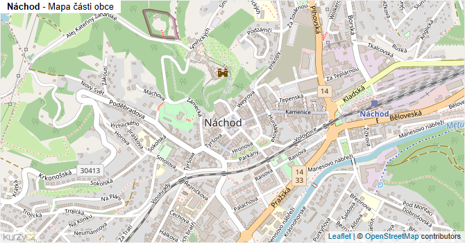 Náchod - mapa části obce