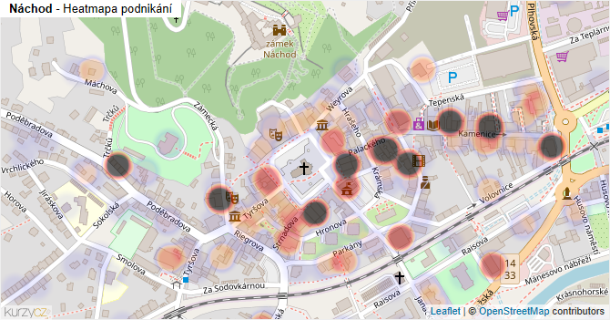 Náchod - mapa podnikání