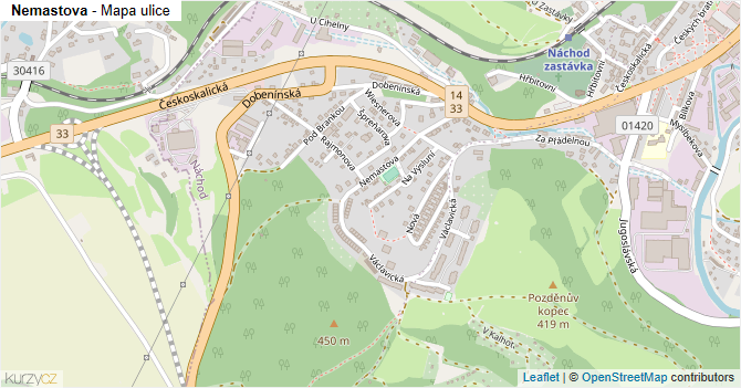 Nemastova - mapa ulice