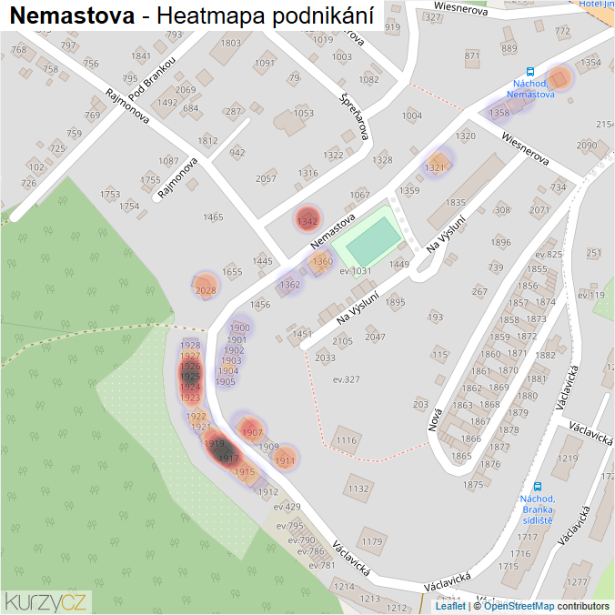 Mapa Nemastova - Firmy v ulici.
