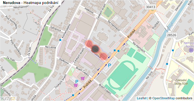 Nerudova - mapa podnikání